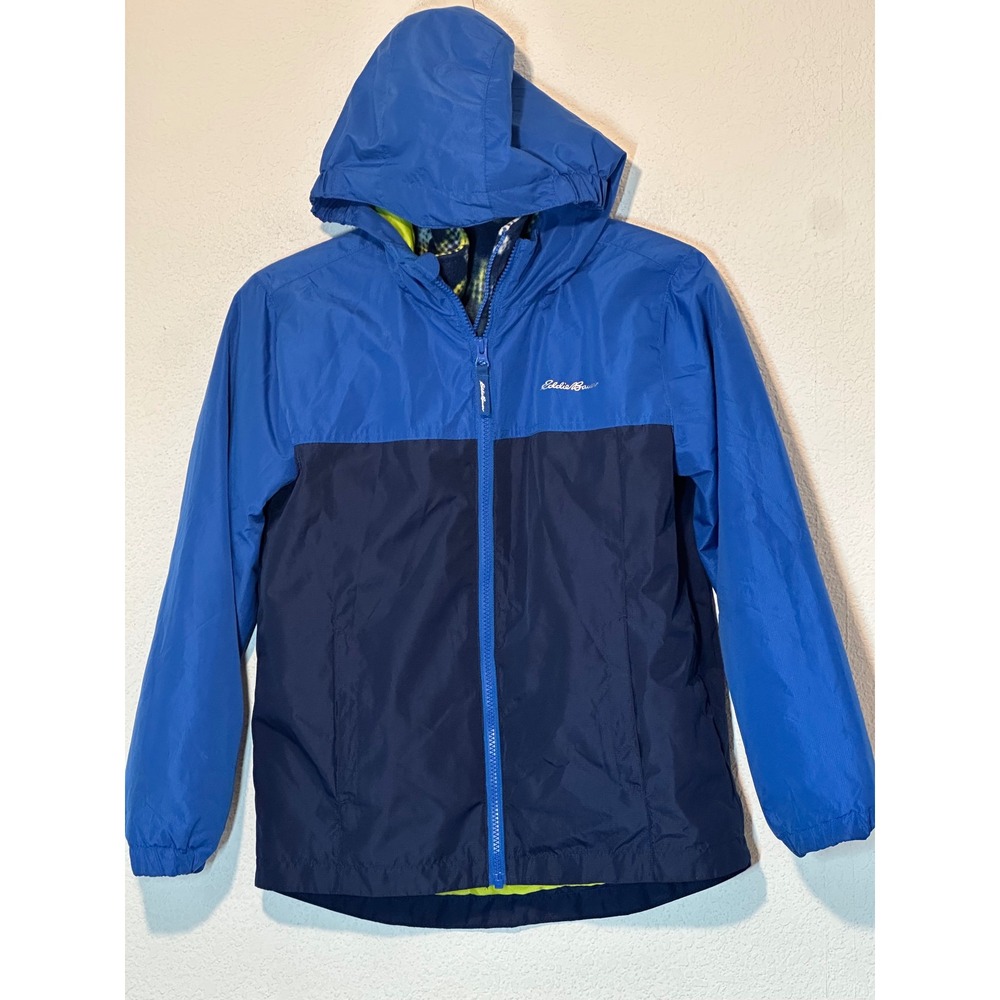 Eddie Bauer Kids 2 In 1 Hooded Windbreaker & Camo Fleece Jacket M 10/12